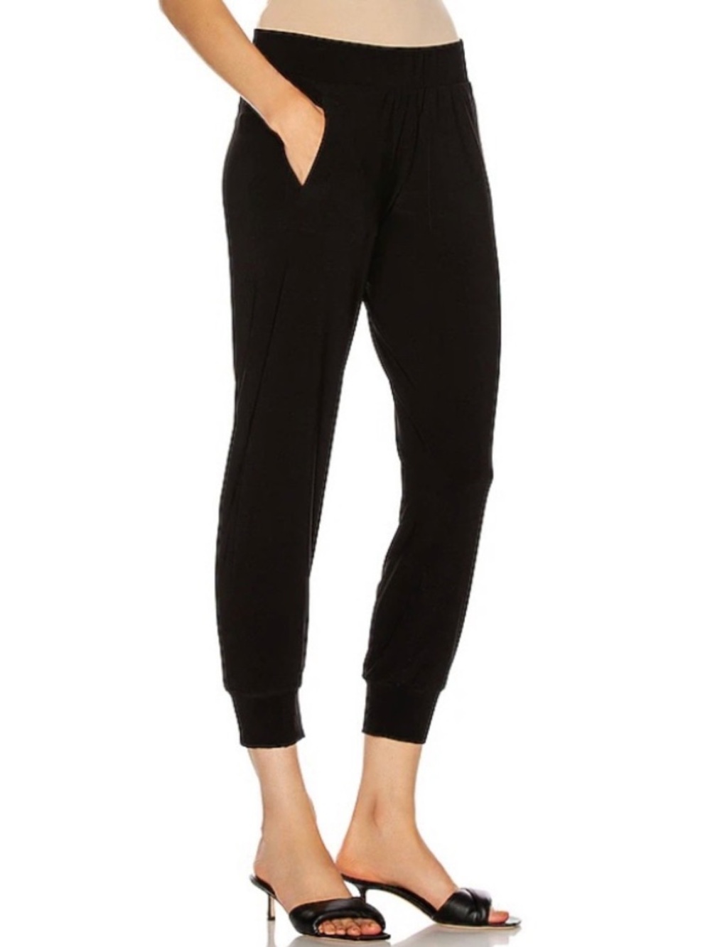 NEW Norma Kamali Jog Pant Size Medium Black Pull On Neutral Joggers NWT